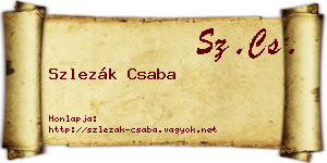 Szlezák Csaba névjegykártya