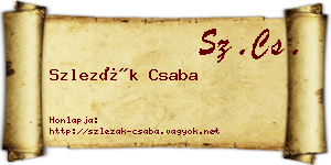 Szlezák Csaba névjegykártya